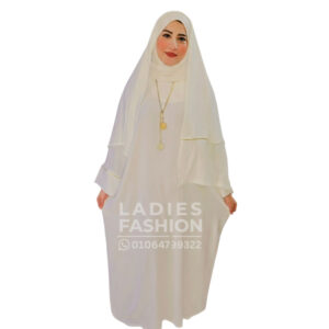 إسدال عباية-أبيض