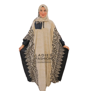 إسدال فراشة بيج×أسود