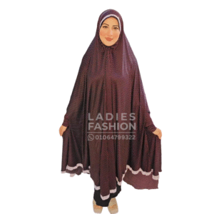 خمار أسود منقط أحمر