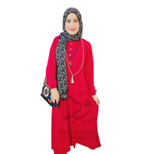 فستان سادة طويل|أحمر