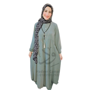 فستان سادة طويل-منت جرين