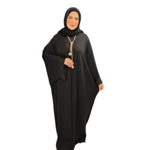 ملحفة بليسيه سادة-أسود