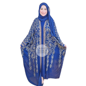 عباية مطرزة بالذهبي مع بيزك داخلي-كحلي