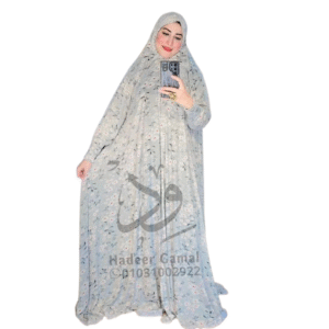 ملحفة الصلاة بنقشة أزهار-رصاصي