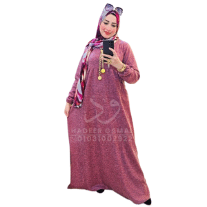 فستان شتوي ريب مضلع-كشمير