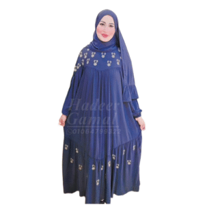 اسدال العيد كلوش مطرز-رمادي غامق